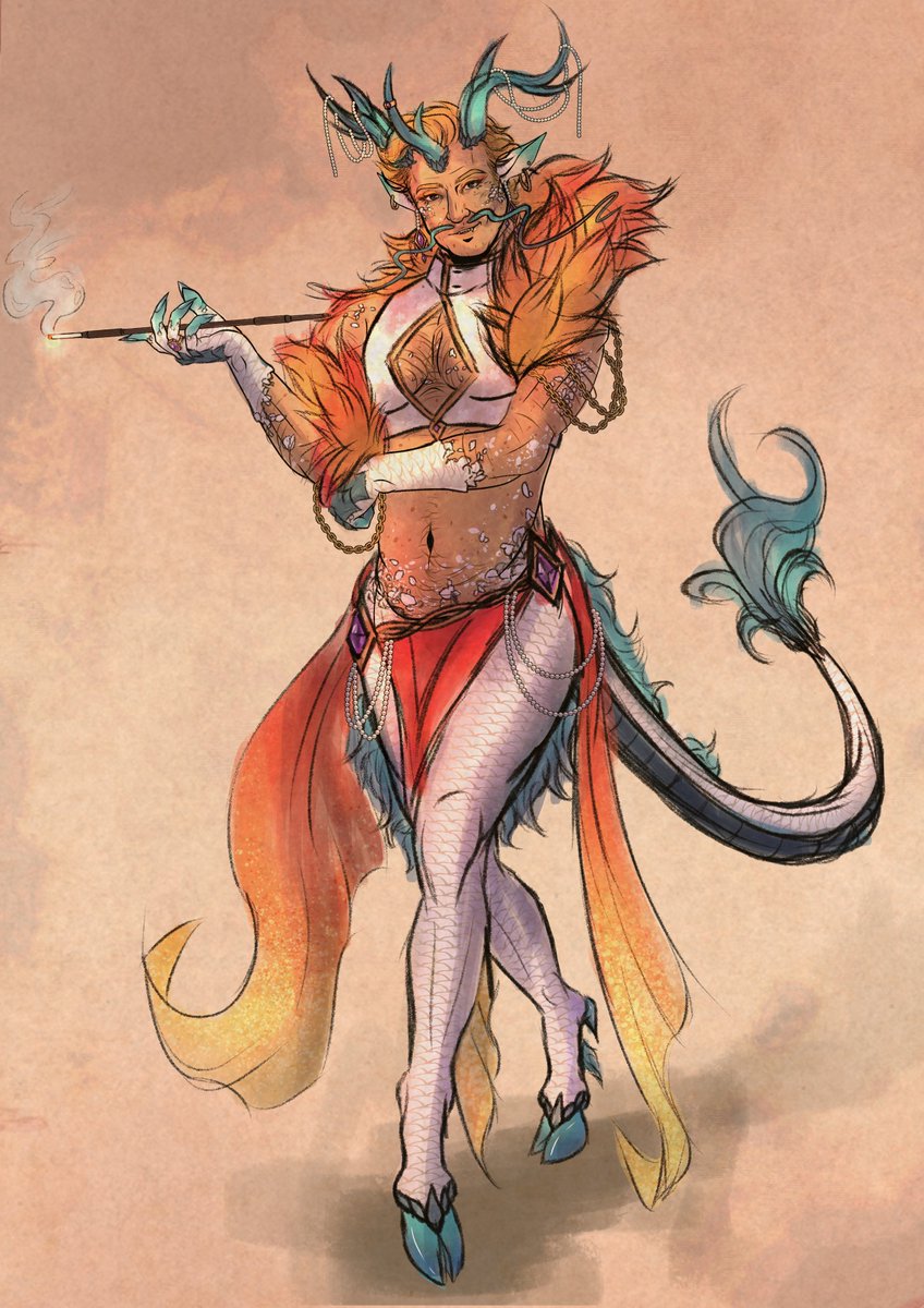 I almost forgot posting this! 🏃‍♀️

This is the initial concept I did of our Kirin Stede!

It was really fun getting to design him and there'll be more-🥺

⬇️Fic⬇️