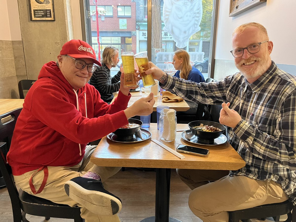 LCCDomBautista's tweet photo. Advancing #accesstolegalservices thru #ramenandbeer. Lunch with @sourcesbc Sharon Kearney; dinner with @accessprobonobc @A2JamieMac . @ACFriends_Court https://t.co/UB4BxRiLI2