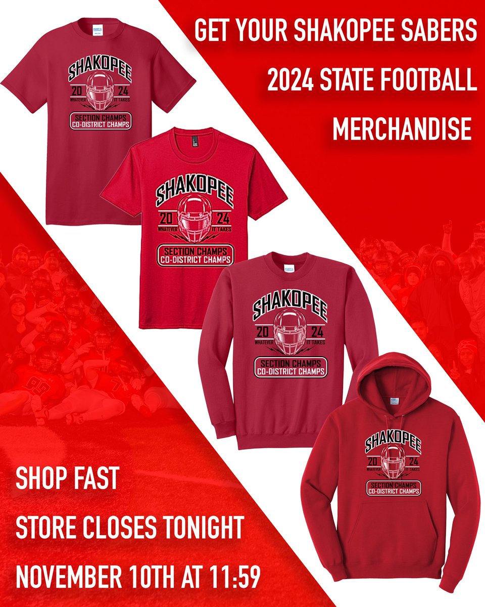 SaberFootball16's tweet photo. Support the Shakopee Sabers by purchasing Sabers State Football Merchandise 

https://t.co/FA2yEP0wO5 https://t.co/tojcplFFBm
