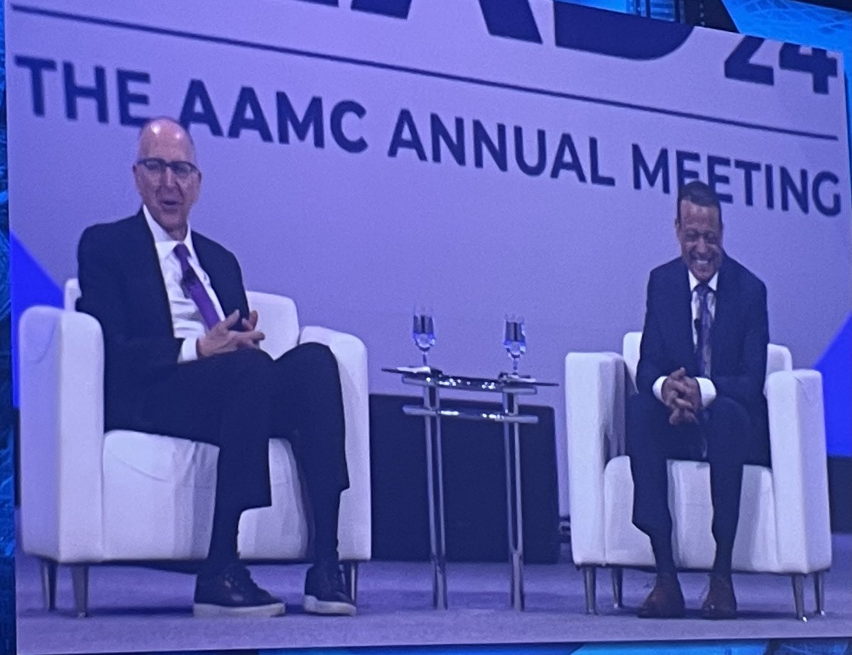 BAAwo_MD's tweet image. AAMC Leadership Plenary: “Don’t underestimate the power of the human spirit.”

Dr. Jones (Chair) and Dr. Skorton (Pres/CEO) remind us of how we do “hard” well, foster connection and humility just as much as evidence, and pursue health equity and understanding. #ISeeYou #AAMC24
