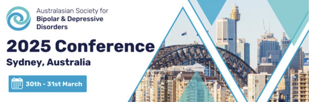 ASBDD conference 2025: March 30-31 in Sydney
Abstract submission ends Nov 15:
tinyurl.com/ASBDDSubmit

Rego $249 for member EMCRS!

Keynotes from Prof. Jan Scott of <a href="/UniofNewcastle/">Newcastle University</a>; Prof Colleen Loo of <a href="/UNSW/">UNSW</a>
Workshops from Prof Scott, Dr. Macneil <a href="/orygen_aus/">Orygen</a>; Prof Richard Porter