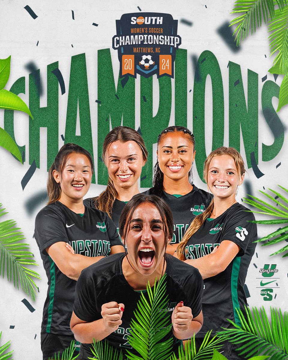 UpstateWSoccer's tweet photo. 𝑭𝑶𝑹 𝑻𝑯𝑬 𝑭𝑰𝑹𝑺𝑻 𝑻𝑰𝑴𝑬 𝑰𝑵 𝑷𝑹𝑶𝑮𝑹𝑨𝑴 𝑯𝑰𝑺𝑻𝑶𝑹𝒀 

The Spartans are Big South Champions!

#SpartanArmy ⚔️ https://t.co/mm9k7MwbWC