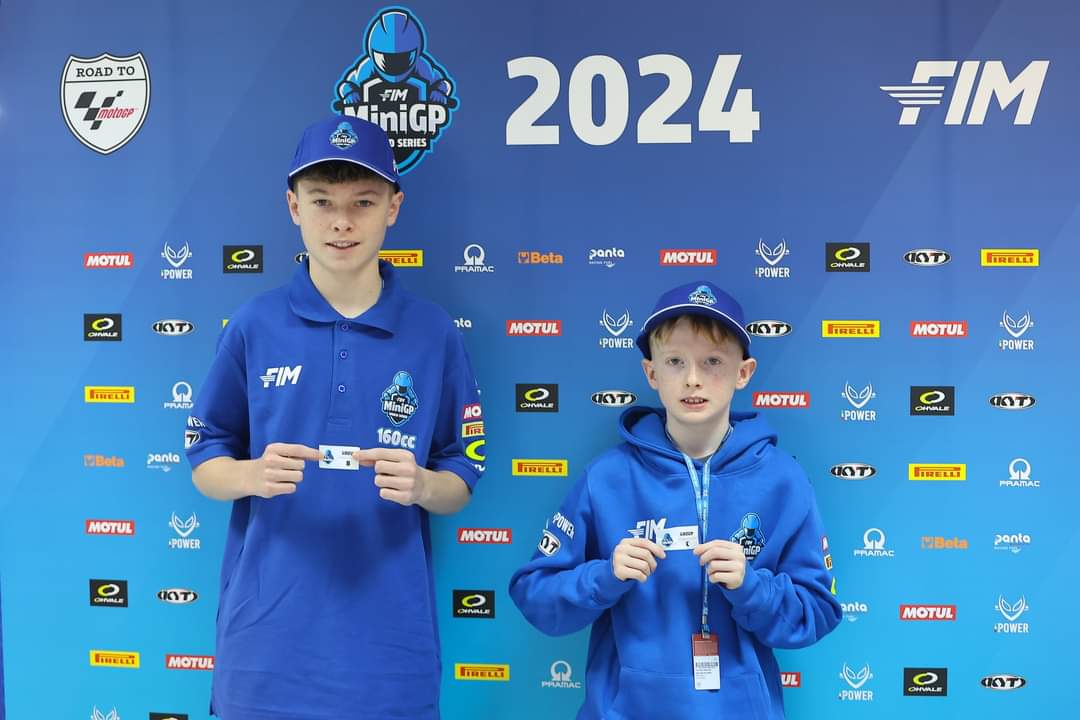 GrassrootsToGP's tweet photo. Day 1 for the FIM Minigp Ireland riders is complete. 

Alfie Flynn Racing #44 is back for the second time and Jack Hamilton is following in his Brother Brian's footsteps. 

#MotoGP #MiniGP #ohvale https://t.co/OlwGLtC2ec