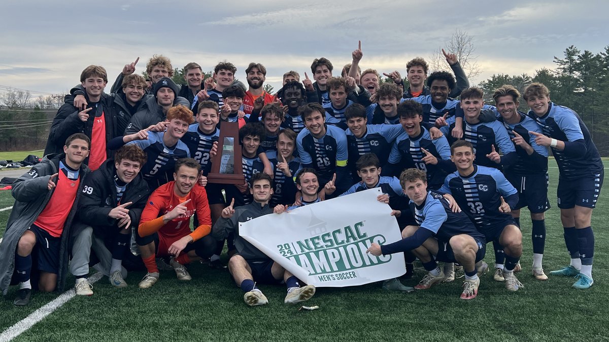 ConnCollege's tweet photo. #CamelsDo make history! 🏆

⚽️The Connecticut College Men's Soccer Team claimed their first @NESCAC championship title, defeating Middlebury College with a score of 3-1.

🔗Learn more: https://t.co/3G8vnBJ4xG https://t.co/1HmFFCvrJn