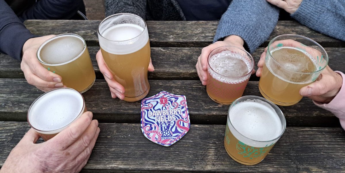 Kimbohud's tweet photo. Lovely spontaneous afternoon out out with the lovely Friends of @DawberryFields Park testing the new Dawberry Fields brewed by @atticbrewco - suffice to say … 
Dawberry Fields Forever!! https://t.co/Z3Zceg9Rxe