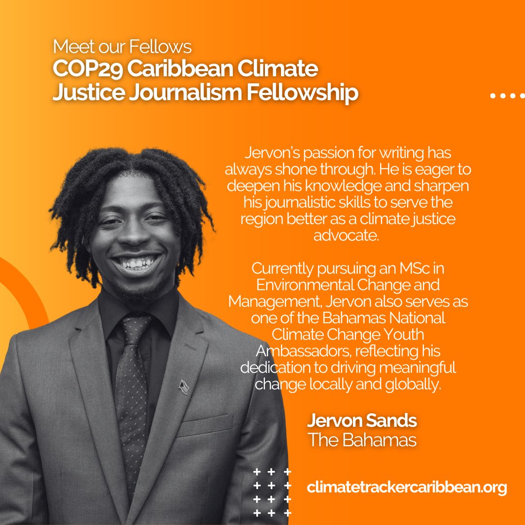 🇧🇸 Jervon Sands, 📍The Bahamas

Stay tuned for Jervon's stories on climatetrackercaribbean.org and social media channels!  

#climatetrackercaribbean #climatejustice #COP29