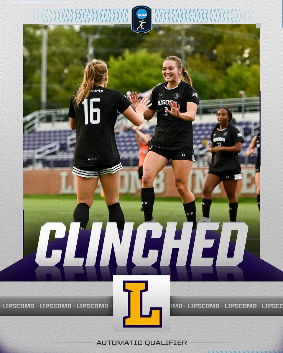NCAASoccer's tweet photo. ⚽️ CLINCHED ⚽️

@LipscombWSOC has clinched a spot in the NCAA Women’s Soccer Tournament after defeating EKU, 1-0, in the @ASUNSports tournament. 

#NCAASoccer https://t.co/kRel34qXsH