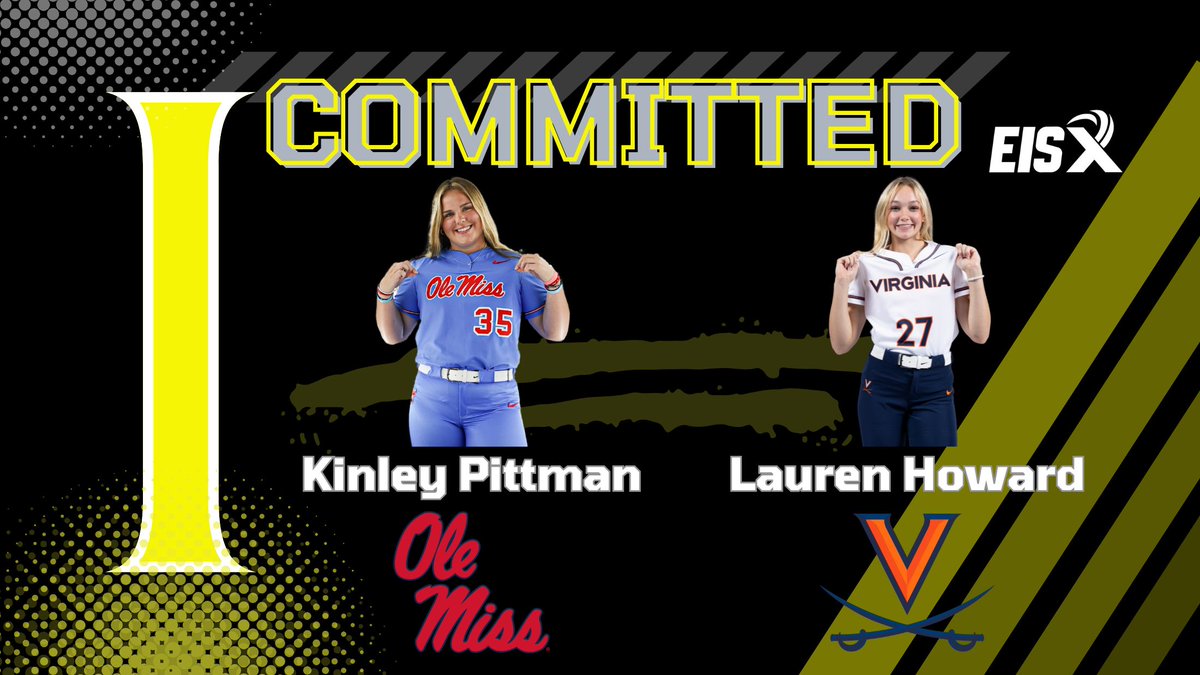 EXTRA INNING SOFTBALL (@extrainningsb) on Twitter photo 💥 Exciting News! Kinley Pittman (Ole Miss) and Lauren Howard (UVA), two standout 2026 talents, are taking their skills to the SEC and ACC! These rising stars are ready to shine on college softball’s biggest stage. 🌟🥎 <a href="/PittmanKinley/">kinley pittman</a> <a href="/LHoward2026/">Lauren Howard</a>
🔗: extrainningsoftball.com/i-committed-pi… 💥 Exciting News! Kinley Pittman (Ole Miss) and Lauren Howard (UVA), two standout 2026 talents, are taking their skills to the SEC and ACC! These rising stars are ready to shine on college softball’s biggest stage. 🌟🥎 <a href="/PittmanKinley/">kinley pittman</a> <a href="/LHoward2026/">Lauren Howard</a>
🔗: extrainningsoftball.com/i-committed-pi…