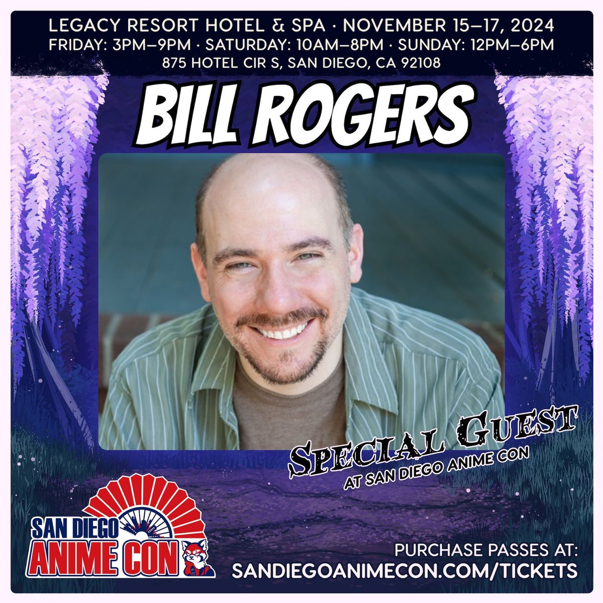 billsvoice's tweet photo. ONE WEEK FROM TODAY!
I'll be appearing at @SDAnimeCon for a special "Sunday only" appearance. 

...but the con runs all weekend, so be sure to check out all the other cool stuff as well. 😁

Hope to see you there!
https://t.co/Y8oERnVbTC 

#VoiceActor 
#ConventionWeekends https://t.co/o6M3TBsYGA