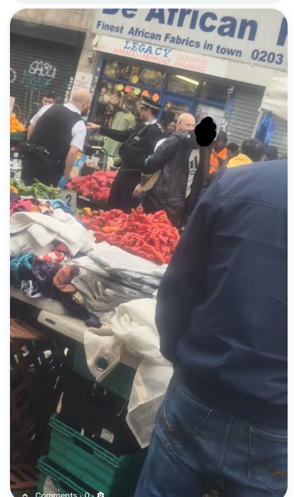daveatherton's tweet photo. Today at East Street Market in Walworth a man was fatally stabbed, two others were rushed to hospital. My follower picks up the story.

"Hi David, The knife attack this morning at East Street Market happened just after the 2 min silence for Remembrance Sunday.  

"The guy was shouting "Allahu Akbar" as he started attacking people. He severed an Asian man's arm off. A stall holder managed to stop him.

"In my opinion, this is without a doubt a terror attack.  Stabbing 3 random people is causing terror no matter the motive.

"Please keep anonymous."

The man appears to be of African heritage.

My source adds after my questions:

"My family all live there, I was born and raised there.
It was put on my family group this morning when it happened." 

It looks like another cover up.