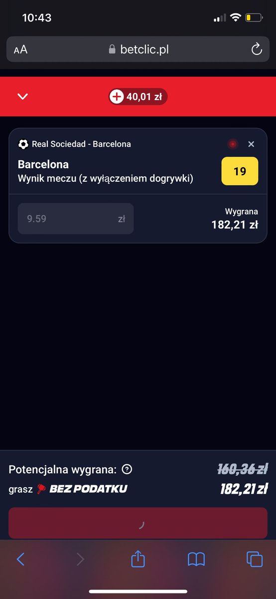 qcpereq's tweet photo. Hej @BetclicPolska, czy wy jesteście normalni? Limitujecie mi konto do 9 zł na bet po kursie @19. Żenada 🤮 #barcelona #laliga https://t.co/sHSSejZ2OB