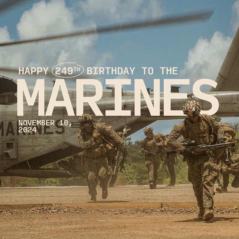 Happy 249th Birthday <a href="/USMC/">U.S. Marines</a>!🇺🇸