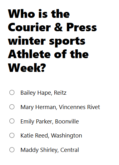 kylesokeland's tweet photo. Vote for the Courier &amp; Press Week 12 football Player of the Week and winter sports Athlete of the Week from November 4-9. The nominees:
https://t.co/cwGL28W7jg https://t.co/pPCcCSnTNK