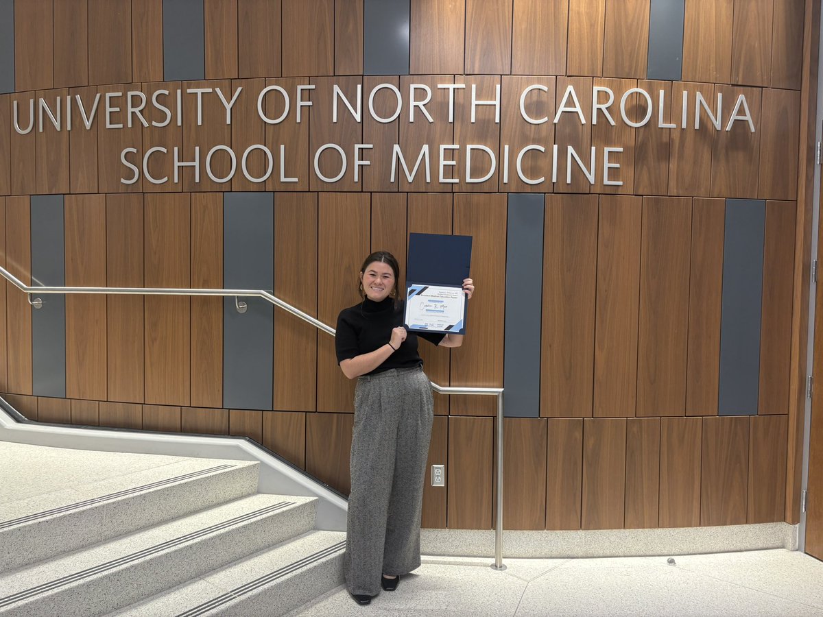 Cordelia Muir (@muir_cordelia) on Twitter photo Honored to have received the Harold C.
Pillsbury Award at the <a href="/UNC_SOM/">UNC School of Medicine</a> JBG
Research Day. As abortion legislation evolves, research on abortion education is essential in identifying gaps in medical student training. I'm excited to continue researching such an important topic! Honored to have received the Harold C.
Pillsbury Award at the <a href="/UNC_SOM/">UNC School of Medicine</a> JBG
Research Day. As abortion legislation evolves, research on abortion education is essential in identifying gaps in medical student training. I'm excited to continue researching such an important topic!