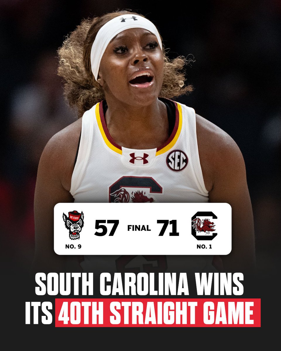 THE STREAK CONTINUES 🔥 <a href="/GamecockWBB/">South Carolina Women's Basketball</a>