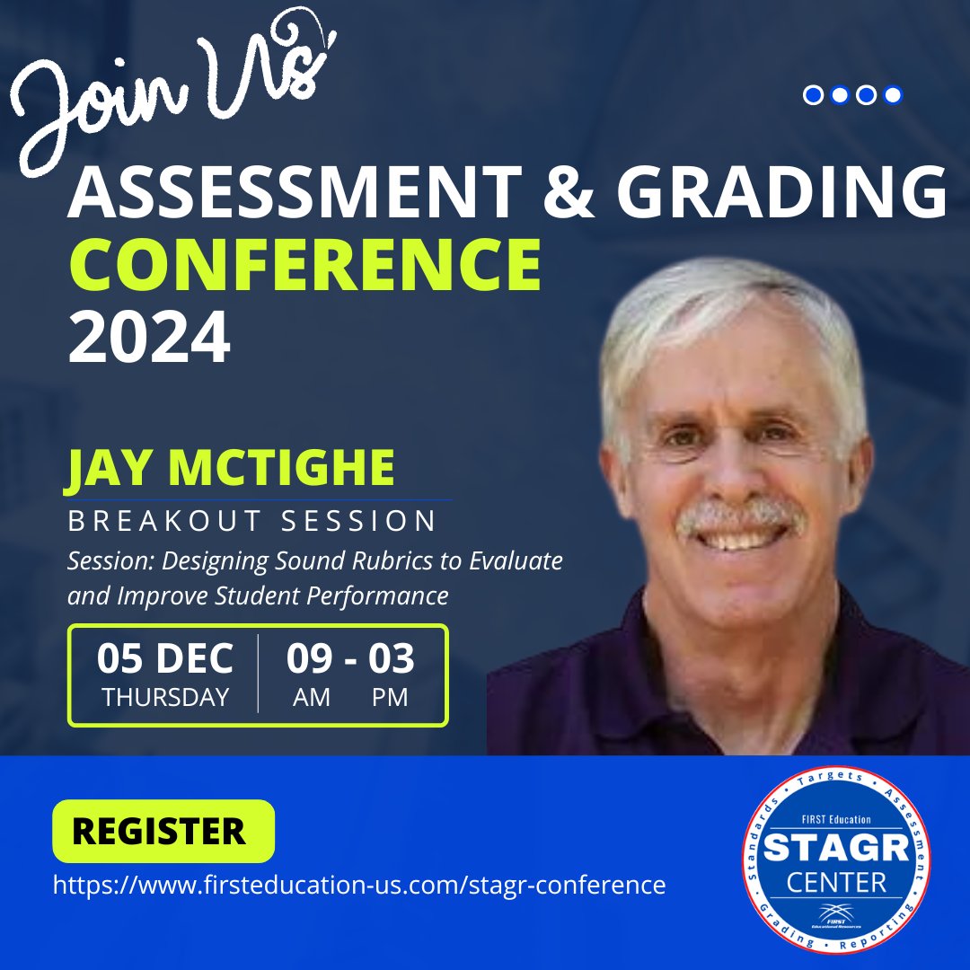 Join me for my webinar on " Designing Sound Rubrics to Evaluate and Improve Student Performance" as part of the STAGR virtual conference.