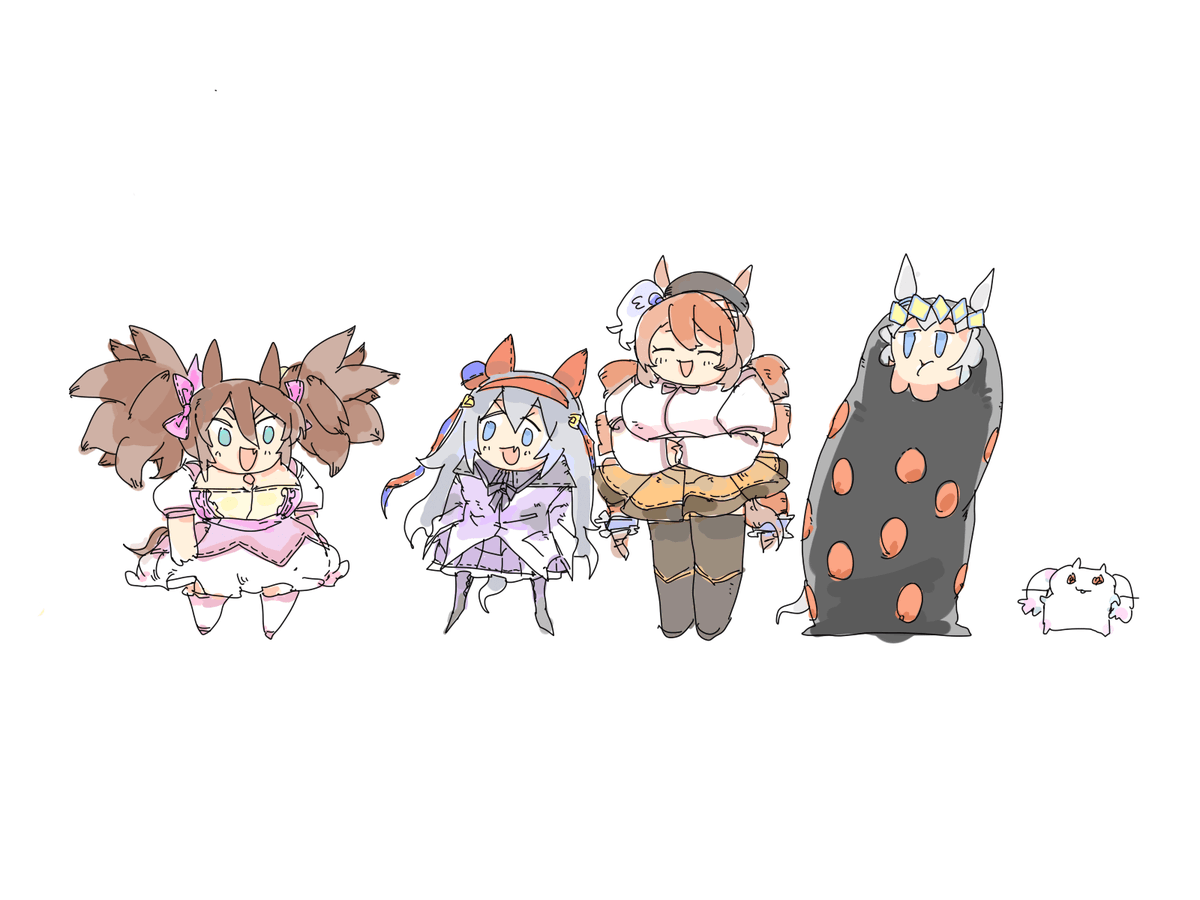 スーパークリーク(ウマ娘) ,タマモクロス(ウマ娘) 「? 」|ちぐ齒莖ダサわやかのイラスト