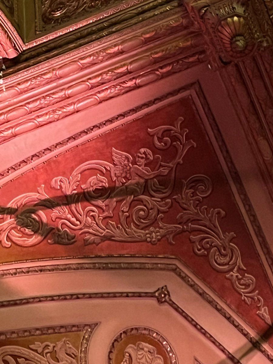 vivtsg's tweet photo. Drew the angel baby staring down at me from the ceiling of the Orpheum Theater while waiting for Rex Orange County to start his show this past Friday

It was an amazing show btw! Always love getting  to see him live https://t.co/DmMeMAK6vK