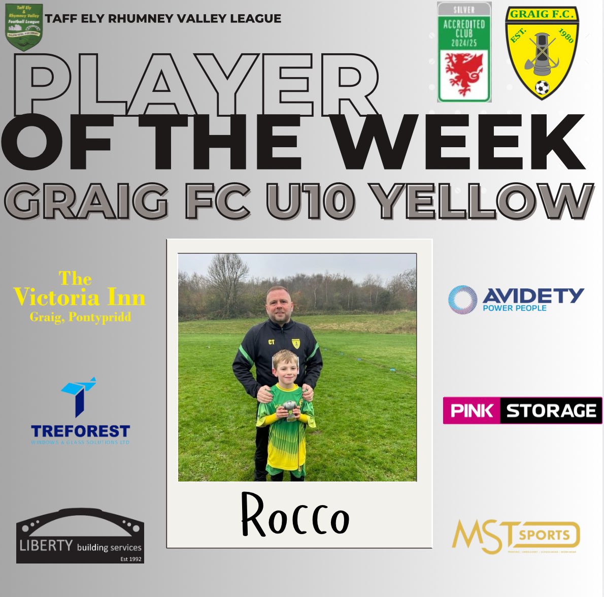 📣Graig FC Under 10 Player of the Week📣

Well done Marley, Harry J and Rocco 🟢🟡