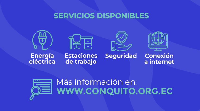 ConquitoUIO's tweet photo. Activados24Siete | ⚡💼 ¡Nos unimos para hacerle frente a la crisis energética!

El @MunicipioQuito habilita espacios de coworking para que los quiteños y quiteñas puedan seguir trabajando con energía constante, internet y seguridad. 💪🌆

Regístrate en: https://t.co/dnttU6CJ3T https://t.co/u2bAWH9jbF