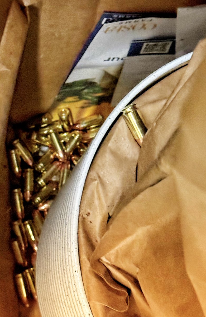 snaxion's tweet image. Received an Amazon order as expected, dropshipped by Costa Farms and delivered by UPS, but it unexpectedly included about 100 9mm bullets along with the item we purchased. Trying to understand how this happened. 

@AmazonHelp @UPS @CostaFarms – any insight? 

#AmazonOrder…