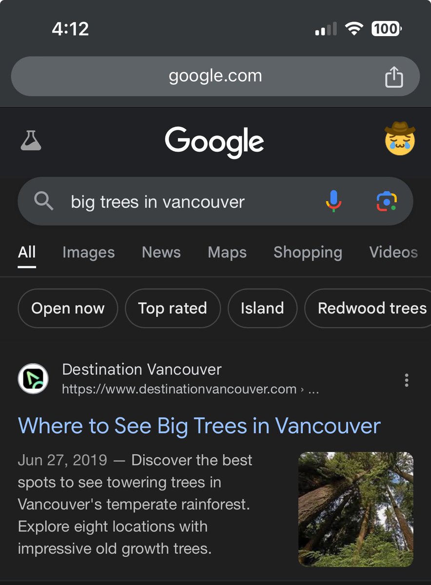 gonna be doing a trip to vancouver later this year and wondered if they had big (like BIG) trees bc i’ve never seen big trees

and im glad my specific thought actually produced a specific result