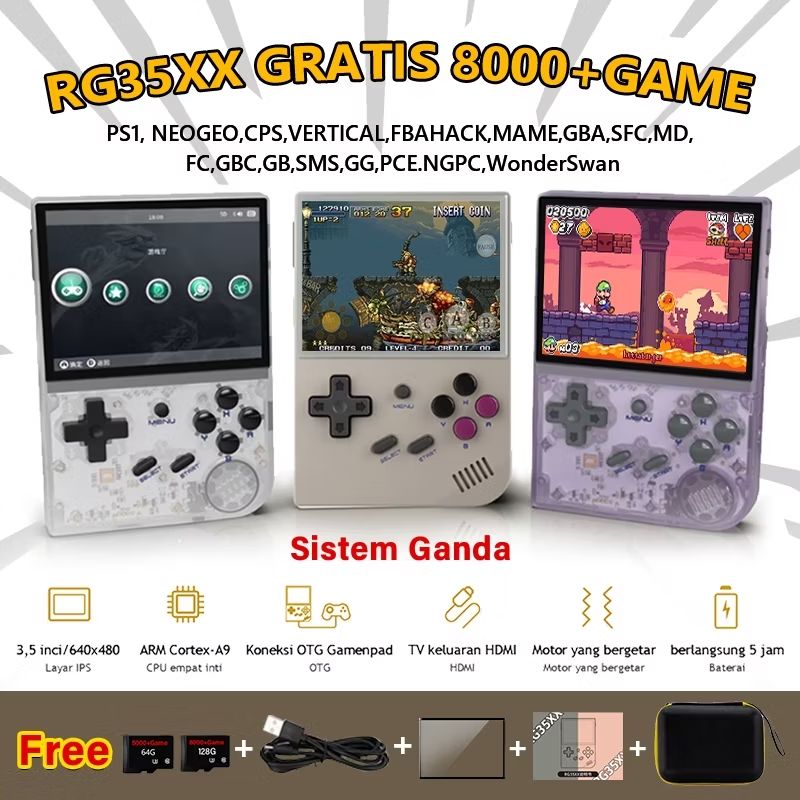 Agus1ki's tweet photo. Cek Original ANBERNIC RG35XX Handheld Retro Game Console Linux +Open Source Dual System Portable Game Console arcade Gameboy handheld game dengan harga Rp250.000. Dapatkan di Shopee sekarang! https://t.co/wvjNZH2Mb4 https://t.co/13MOjpJJpk