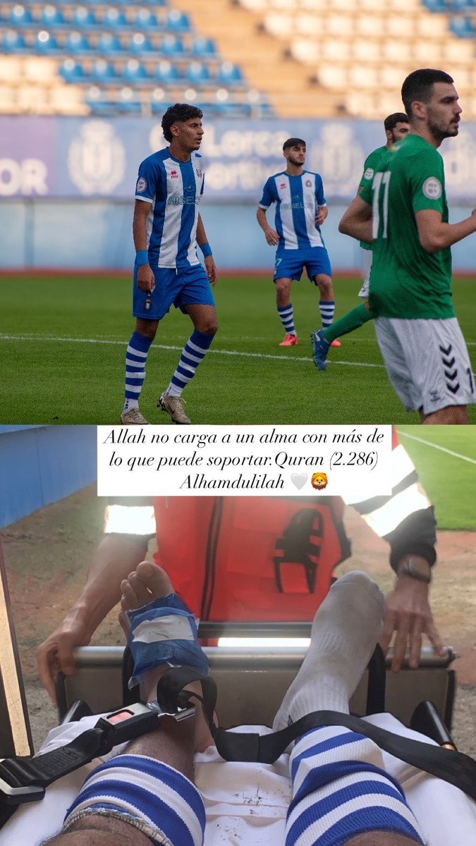 Lo primero, quería dar las  gracias a la afición por el apoyo y los mensajes ánimo, también deciros que gracias a dios , no hay nada roto y que muy pronto estoy de vuelta 🦁💙 <a href="/lorcadeportiva/">Lorca Deportiva</a>