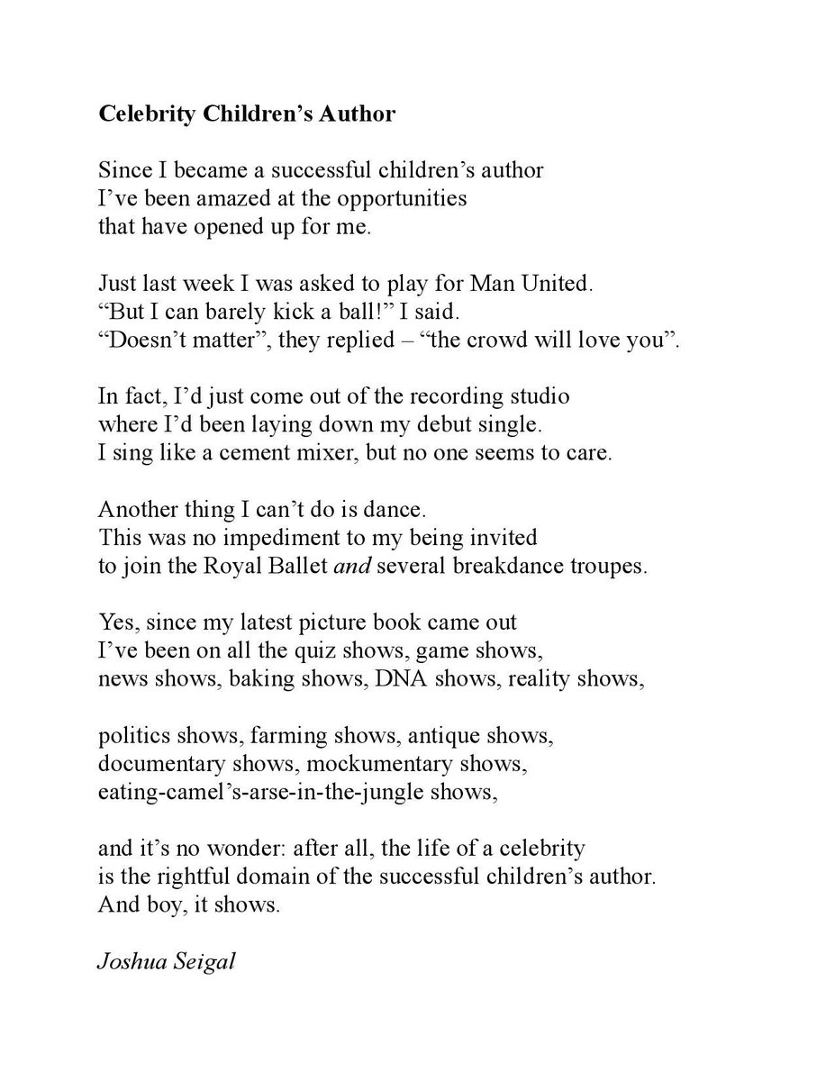 CELEBRITY CHILDREN’S AUTHOR #poem