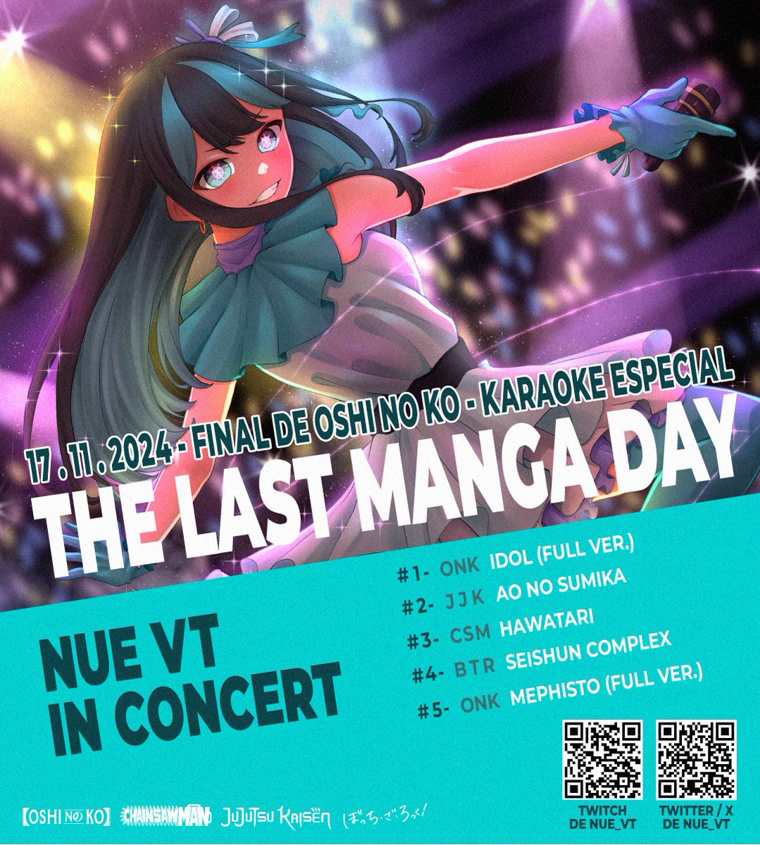 🌟ANUNCIO KARAOKE 🌟
+✨FINAL DE OSHI NO KO✨

Será la última vez que estemos leyendo manga en nuestro canal de Nue_VT. No soy la mejor cantante, pero quiero que la pasemos muy bonito. Muchas gracias por acompañarme en este viaje.

#karaoke #OshiNoKo