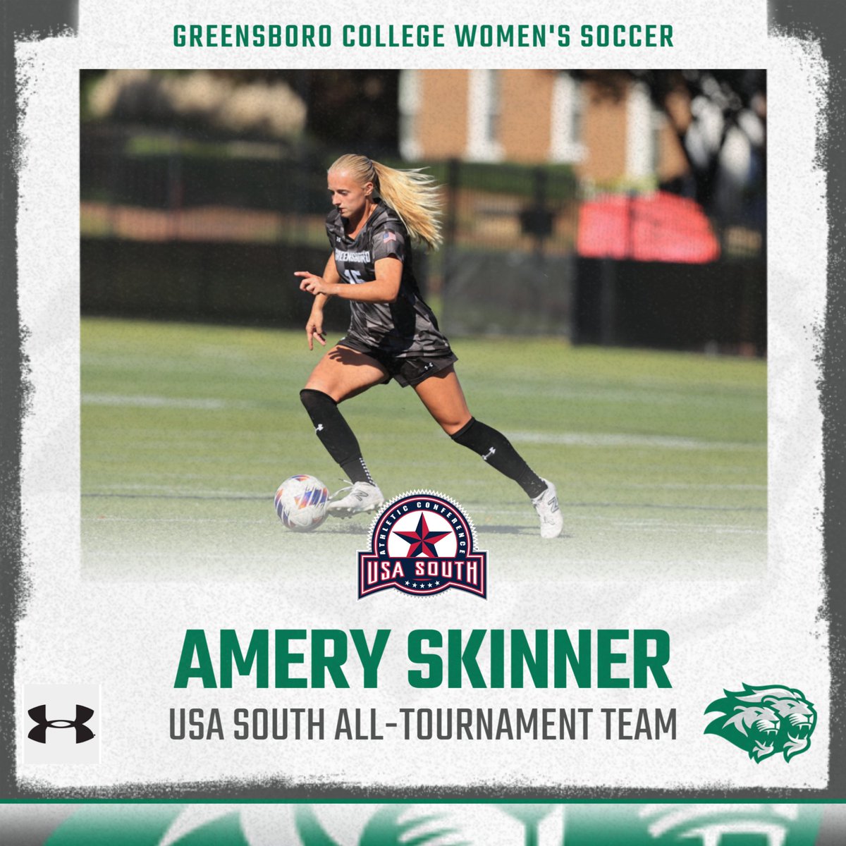 Add another accolade to the storied career of <a href="/ameryskinner/">Amery Skinner</a> at GC: USA South all-tournament team selection. Previously this week, Skinner was named the USA South Conference player of the year and first team all-conference. <a href="/GC_Pride/">GC Pride Athletics</a> <a href="/Gboro_College/">Greensboro College</a> #weareonepride