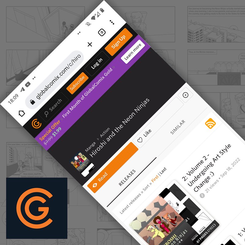 HiroshiComics's tweet photo. Whether you're reading your favorite comics on #WebtoonCanvas, #Tapas, or #GlobalComix, we've got you covered. Get the links to "Hiroshi and the Neon Ninjas" webcomics via our website (link in bio).

— #webcomics #comics #manga #graphicnovels #Webtoon #まんが #マンガ https://t.co/CtVOdowfaz