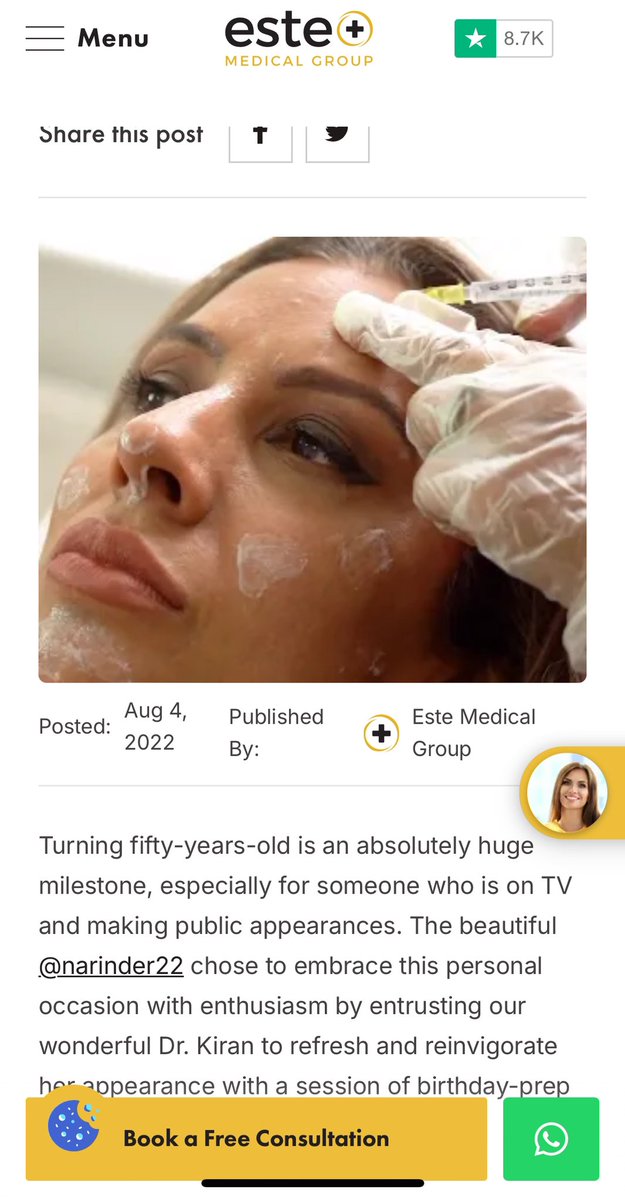 DearRebelAda's tweet photo. @BoozeAndFagz @dearaunty @364690 @narindertweets Narinder recently embraced her own ageing by going to a surgeon to get work done on her face before her fiftieth. 
To have reversed some effects of ageing then decry other women for not likewise getting lifted and filled artificially is not very admirable, is it? https://t.co/oS1UxErvQb