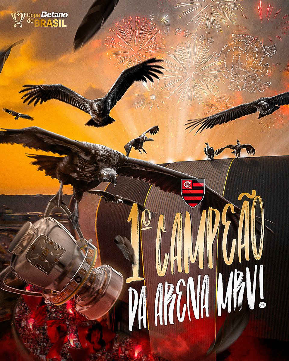 O @flamengo é o 1° campeão da Arena MRV, tá? 🔴⚫️

O Rubro-Negro conquista seu 5° título de #CopaBetanoDoBrasil em território mineiro. Parabéns, Mengão! 😍

#Flamengo