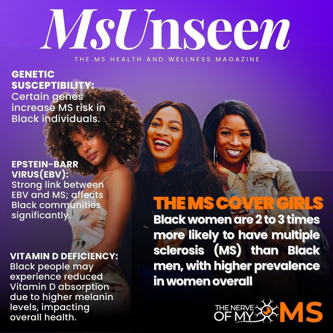 🌍✨ The Invisible Cover Girls of MS! ✨
Black women, if you’ve ever felt alone or unheard in your MS journey, know that your voice matters! You are powerful and deserve to take up space. Let’s amplify our stories together!
#InvisibleCoverGirls #MultipleSclerosisAwareness