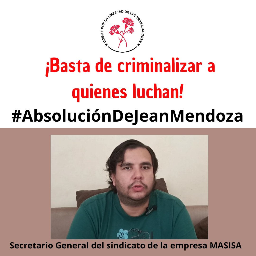MilitanteVida's tweet photo. En el caso de Jean Mendoza, podemos ver otro ejemplo de la represión que enfrentan aquellos que se atreven a alzar la voz en defensa de sus derechos, en un contexto donde la libertad de expresión y la protesta pacífica son a menudo reprimidas.

 #AbsoluciónDeJeanMendoza https://t.co/KazVI9AzWp