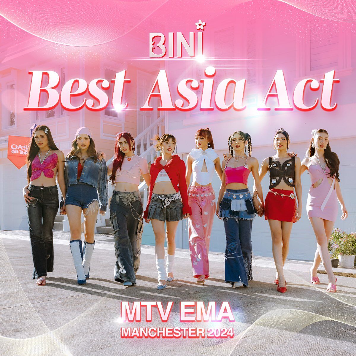 ABSCBNNews's tweet photo. Congratulations to the nation's girl group. 🌸🤙🏻👏🏻

BINI wins the "Best Asia Act" award in the 2024 MTV Europe Music Awards. #MTVEMAs #MTVEMAs2024 

(📷: Courtesy of @BINI_ph)

READ: https://t.co/6WSykchEgM https://t.co/fmTt5s6kDT