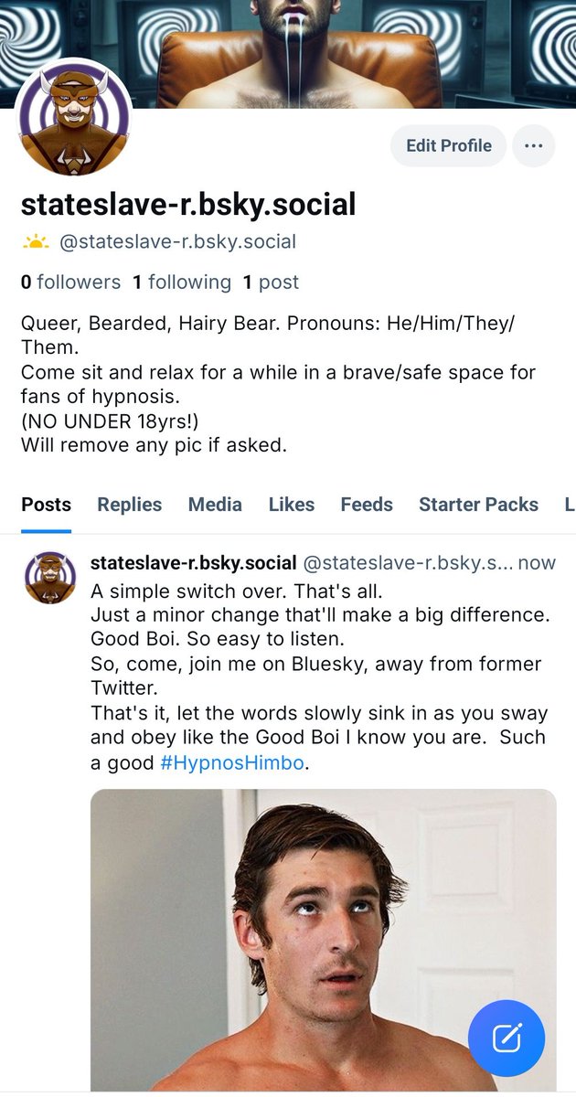 I don't plan on moving to Blue Sky completely straight away.  However from now until January, I'll be transferring hypno tales there with an aim to leave this questionable former Twitter site entirely in January. Feel free to CUM join me over there as and when able. 💜