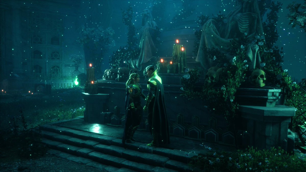 Elarunal's tweet photo. Can’t spell necromancy without romance 🤍💀 #DragonAgeVeilguard https://t.co/HXOSx2cfnR