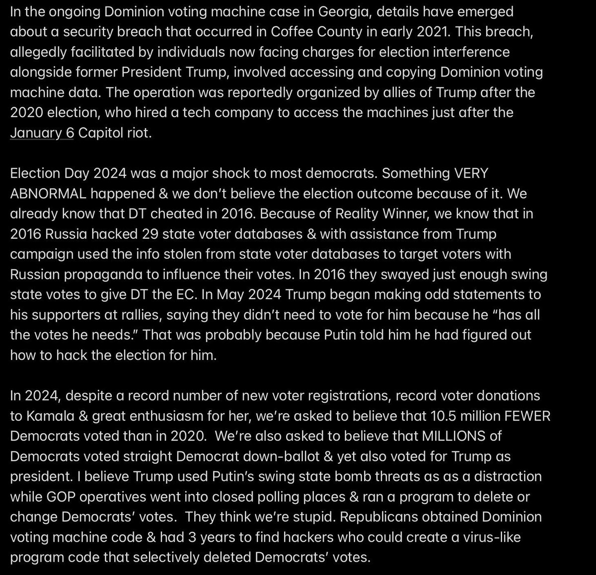 EM used Star Link to join hands with Putin and change the outcome of this election. We need to demand a recount.