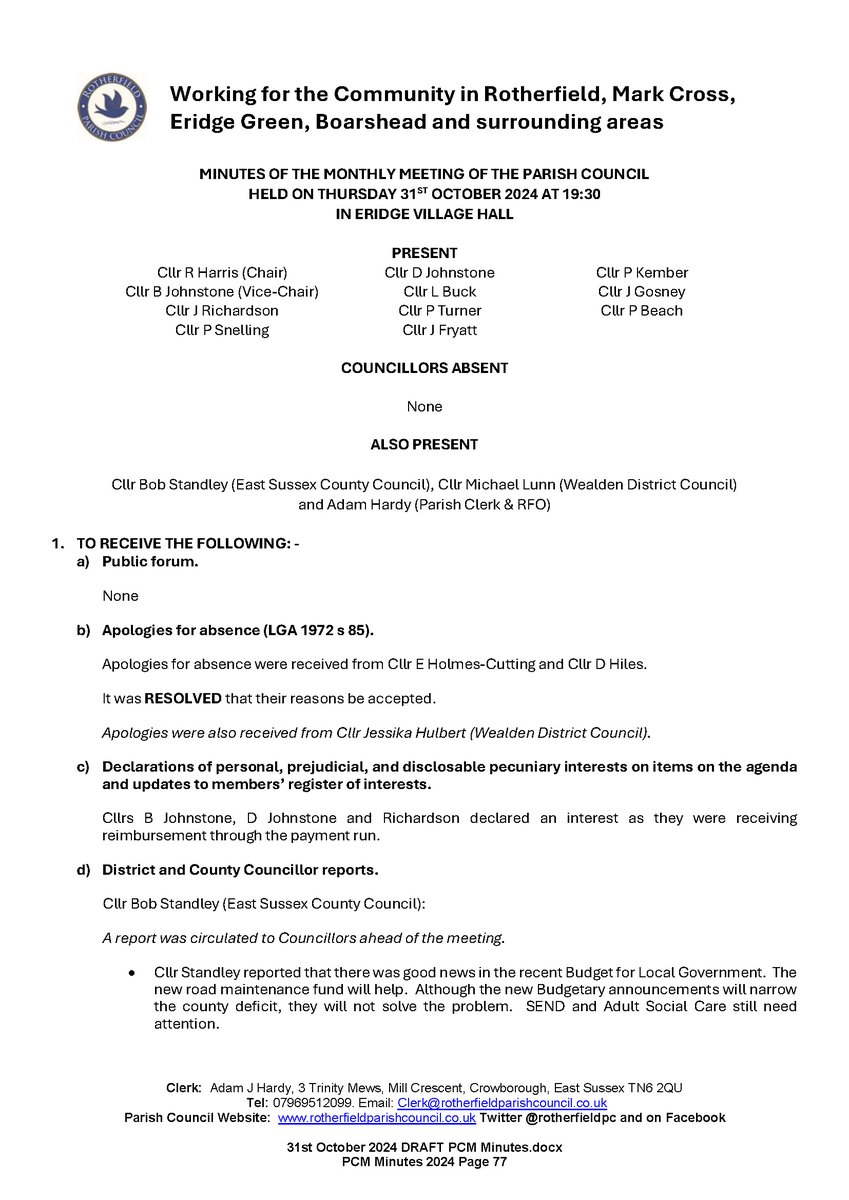 Rotherfield PC tweet media