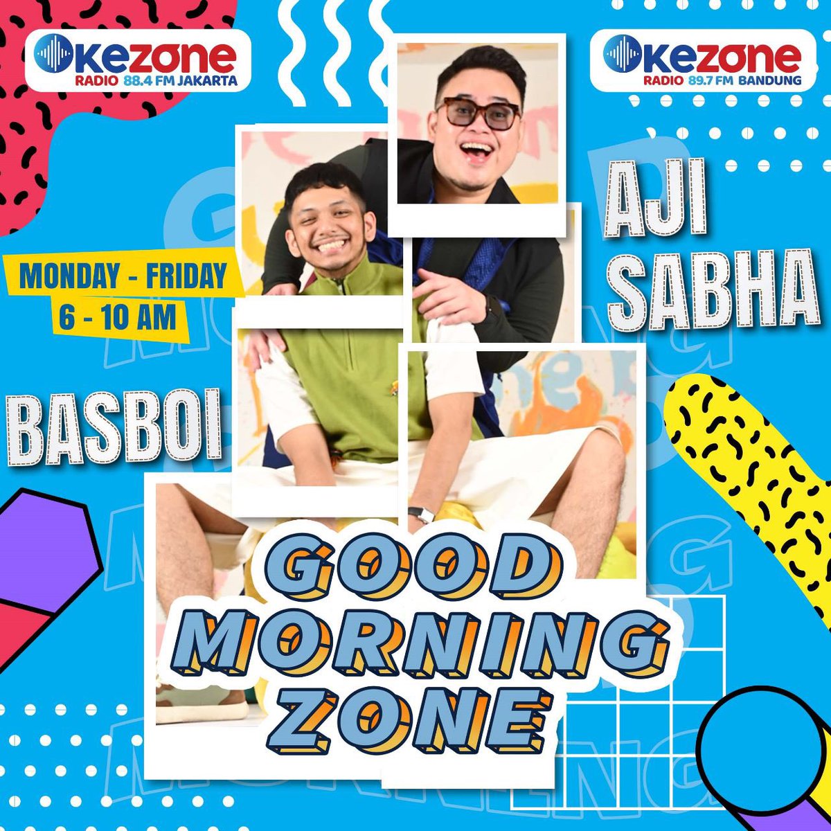 884GlobalRadio's tweet photo. Balik lagi di Hari Senin Zoners, @ajiSABHA sama @inibasboikok bakal nemenin pagi lo sampe jam 10 nanti di #GoodMorningZone 

Stay Tuned🙌🏻 https://t.co/zaJljKZjzR
