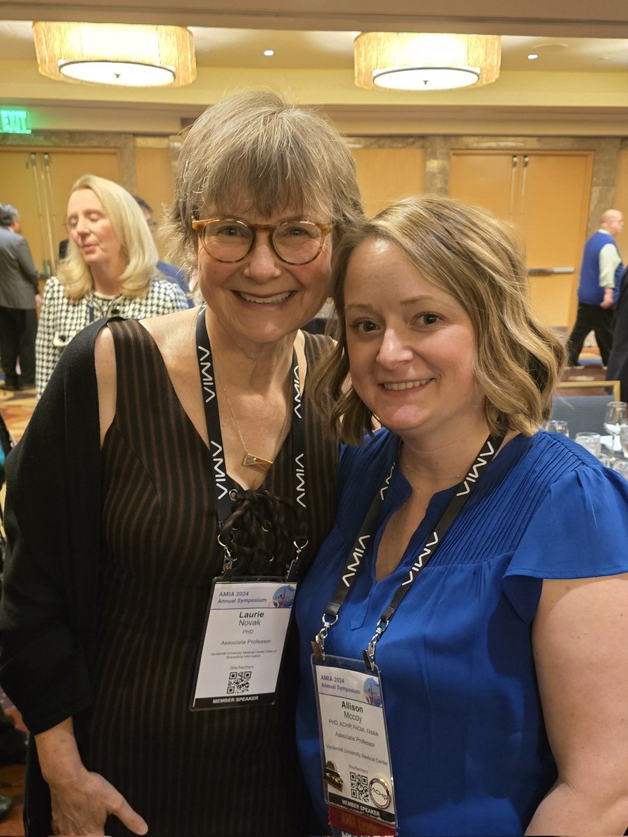 Celebrating with <a href="/laurielovett/">Dr. Laurie Novak</a>, the newest #ACMI member from @vumcdbmi! #AMIA2024 <a href="/AMIAinformatics/">AMIA</a>