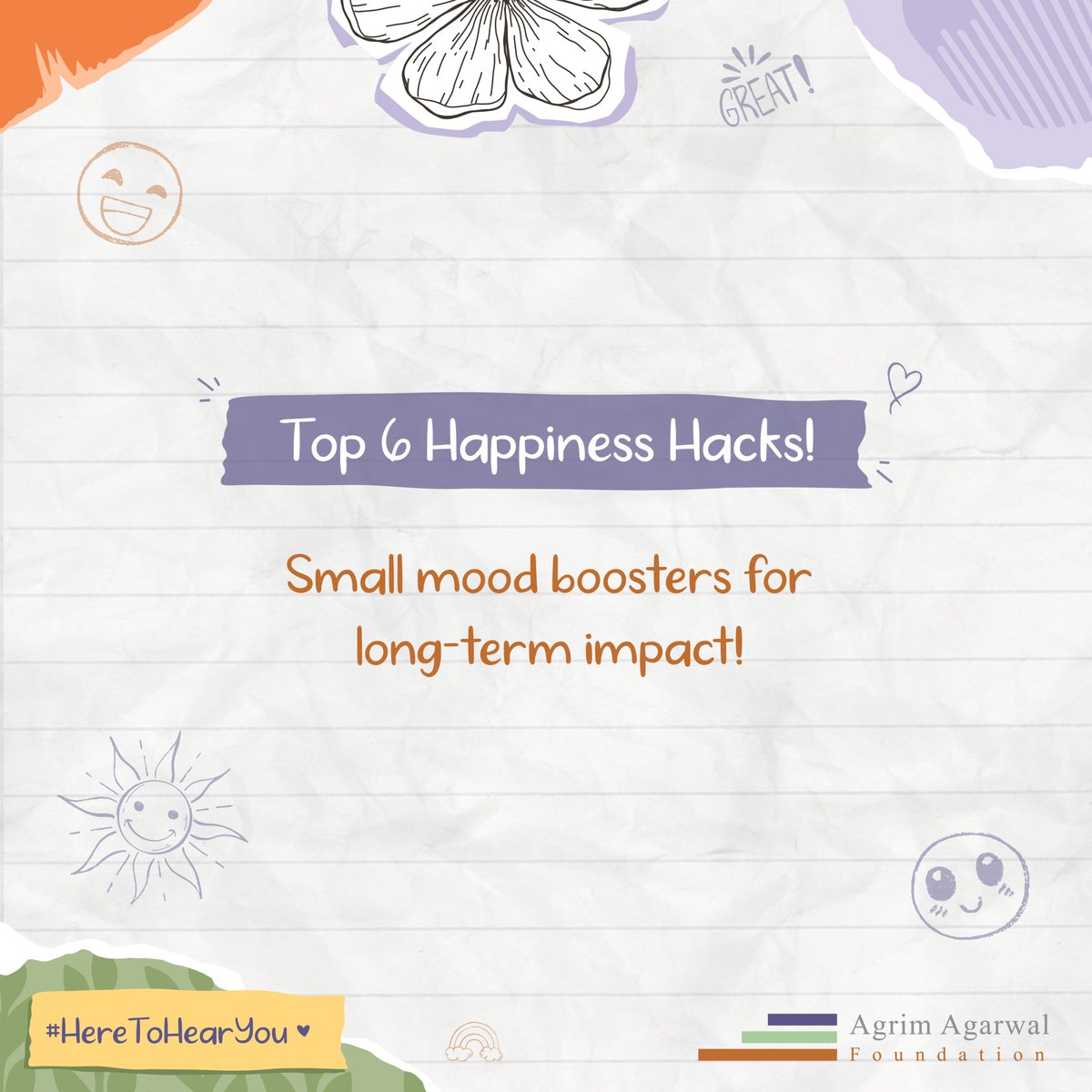 AgrimFoundation's tweet photo. Try out these simple happiness hacks and see the change in the long run!

Learn more about our services on our website!
https://t.co/Pt3wYzSOFV
📧 info@agrimagarwalfoundation.com
📞+91-989 246 5062

#happiness #happinesshacks #hacks #journal #smile #sleep #gratitude #readbooks https://t.co/E8JEZfsPrN