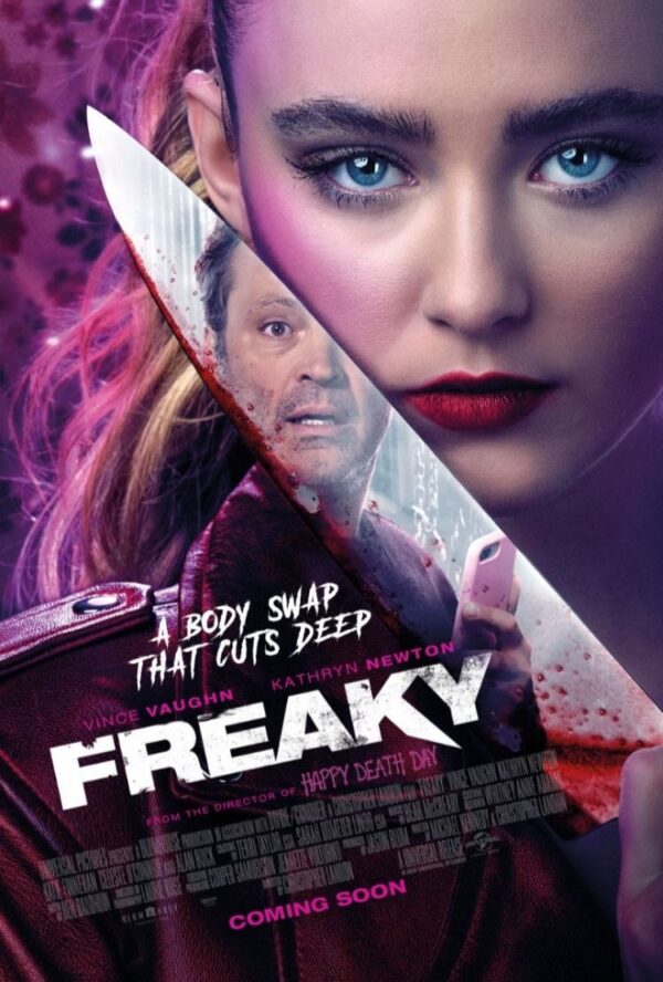 Peytral's tweet photo. Freaky

Took a bit to get going, but once the actual plot started going I was pretty consistently entertained. Blends slasher and comedy elements together well; though Vince Vaughn playing the role of a teenage girl is the obvious highlight. https://t.co/qrIbY1fK2N