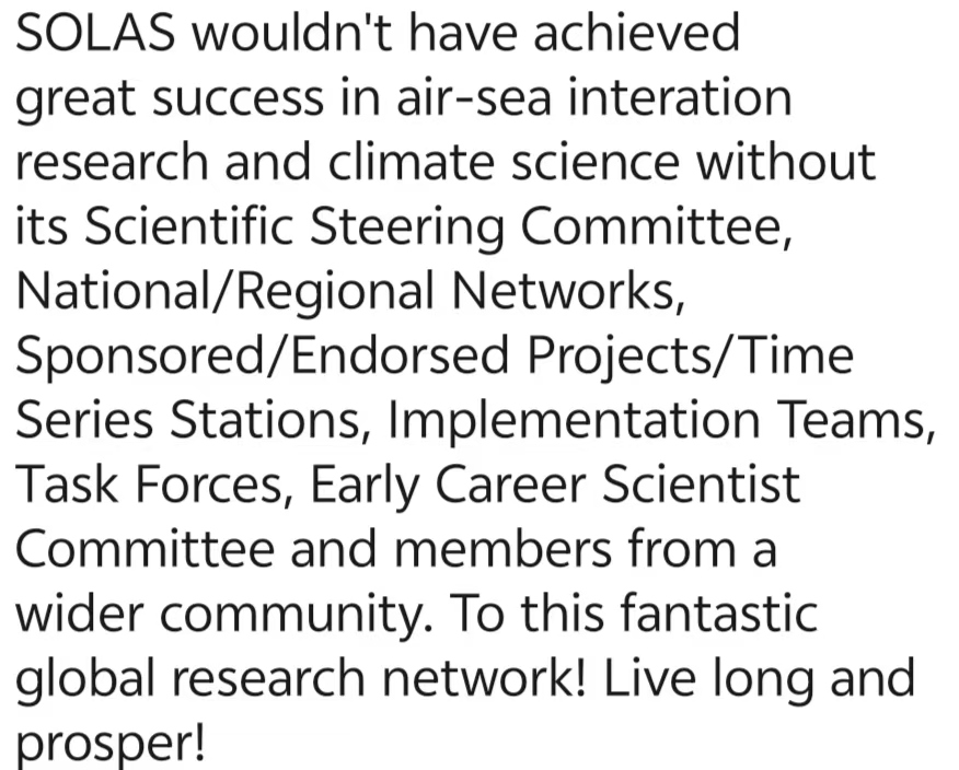 SOLAS (@solas_ipo) on Twitter photo youtu.be/D3p-g28QU9M A video of SOLAS history for #OSC2024 to celebrate the 20th anniversary of SOLAS. A big Thank You to SOLAS sponsors and funders for your continuous support to SOLAS <a href="/SCOR_Int/">SCOR</a> <a href="/FutureEarth/">Future Earth (@futureearth.bsky.social)</a> <a href="/WCRP_climate/">World Climate Research Programme (WCRP)</a> @iCACGP youtu.be/D3p-g28QU9M A video of SOLAS history for #OSC2024 to celebrate the 20th anniversary of SOLAS. A big Thank You to SOLAS sponsors and funders for your continuous support to SOLAS <a href="/SCOR_Int/">SCOR</a> <a href="/FutureEarth/">Future Earth (@futureearth.bsky.social)</a> <a href="/WCRP_climate/">World Climate Research Programme (WCRP)</a> @iCACGP