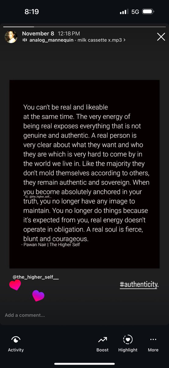 Saw this on IG and it absolutely rings my bell of truth. Stay grounded in your own conviction.