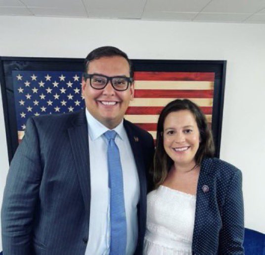 Help me remind the Press Elise Stefanik campaigned for George Santos.