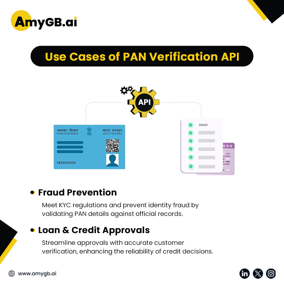 AmyGBai's tweet image. Boost security and streamline approvals with Amygb’s PAN Verification API. Verify PAN details in seconds, prevent fraud, and keep every transaction compliant.
Secure every step. Discover more about Amygb's #PANVerificationAPI." ow.ly/F86l50U2UyF
#Fintech #KYC #API
