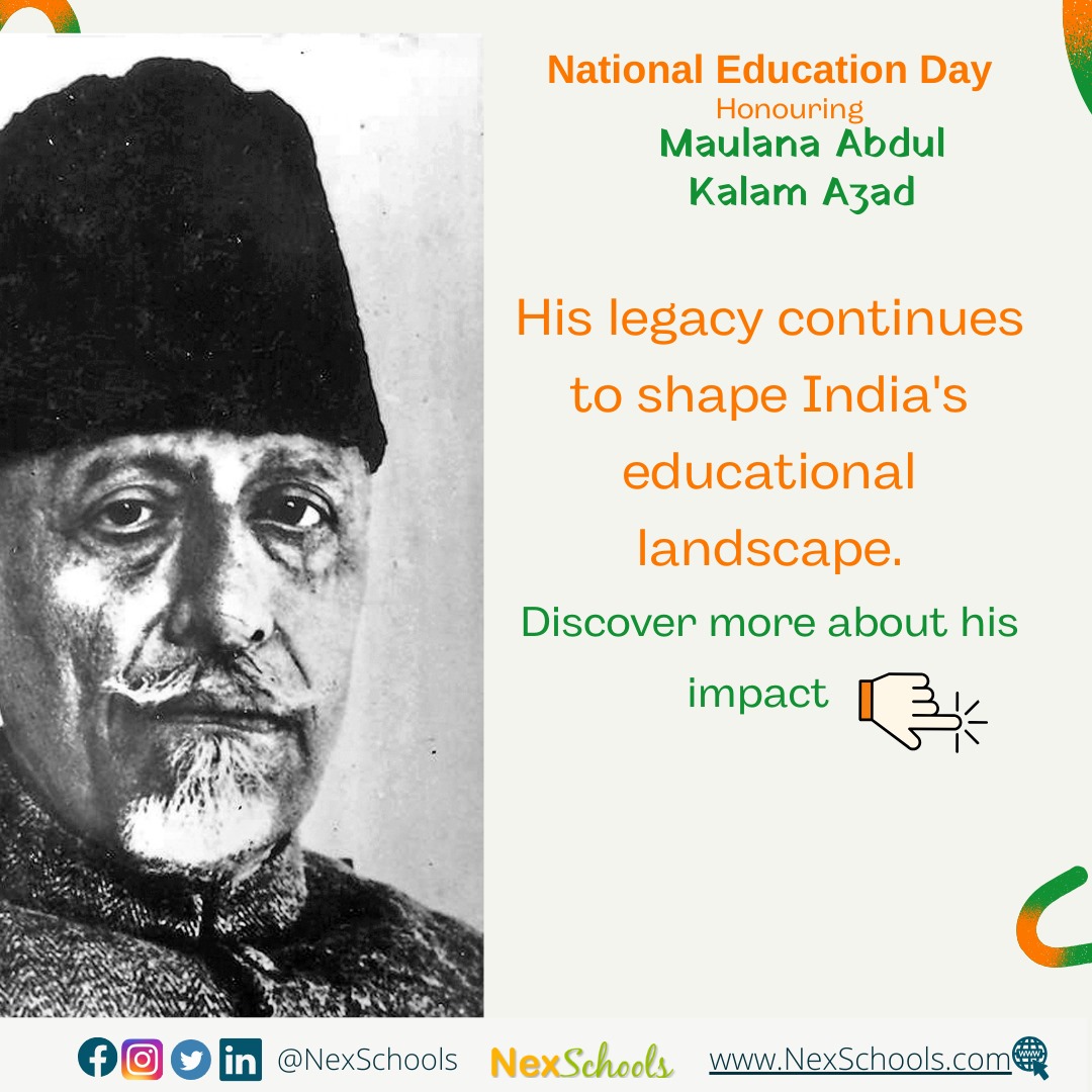 Today, we pay tribute to Maulana Abul Kalam Azad, the first Education Minister of India, whose vision for inclusive education transformed our nation. 

Discover more about his impact 👉nexschools.com/article-detail… 

Join WhatsApp- chat.whatsapp.com/CfvzFal3xT95uz…
#NationalEducationDay #India
